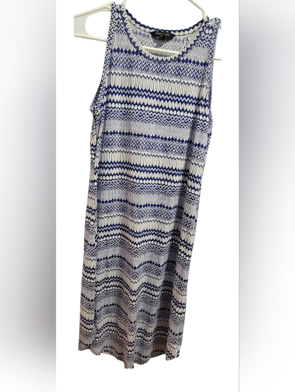 Banana Republic Womens Blue White Geometric Striped Sleeveless Dress Size SP